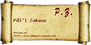 Pál Zakeus névjegykártya