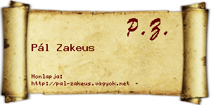 Pál Zakeus névjegykártya